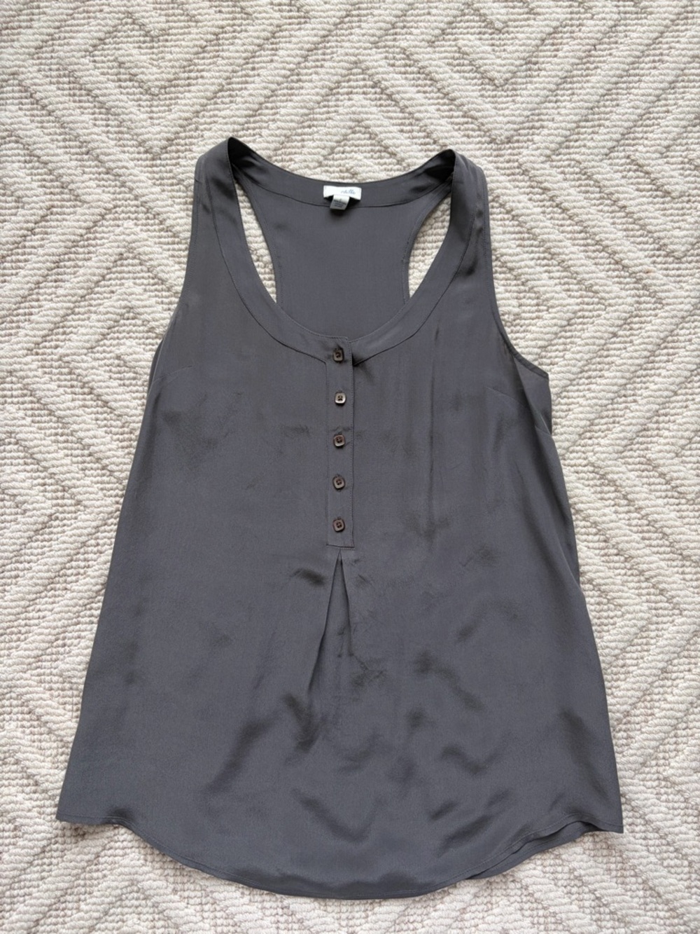 Odille Charcoal Button-Front Racerback Tank